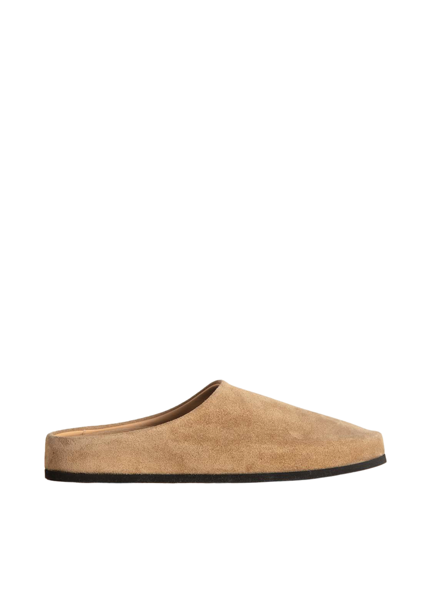 Tan slipper on a white background