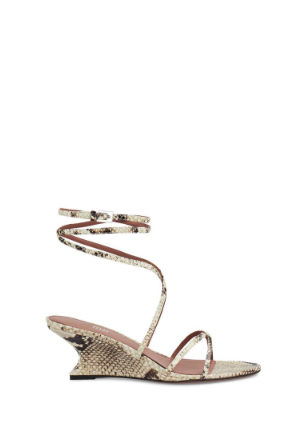 Snake print sandal on a white background
