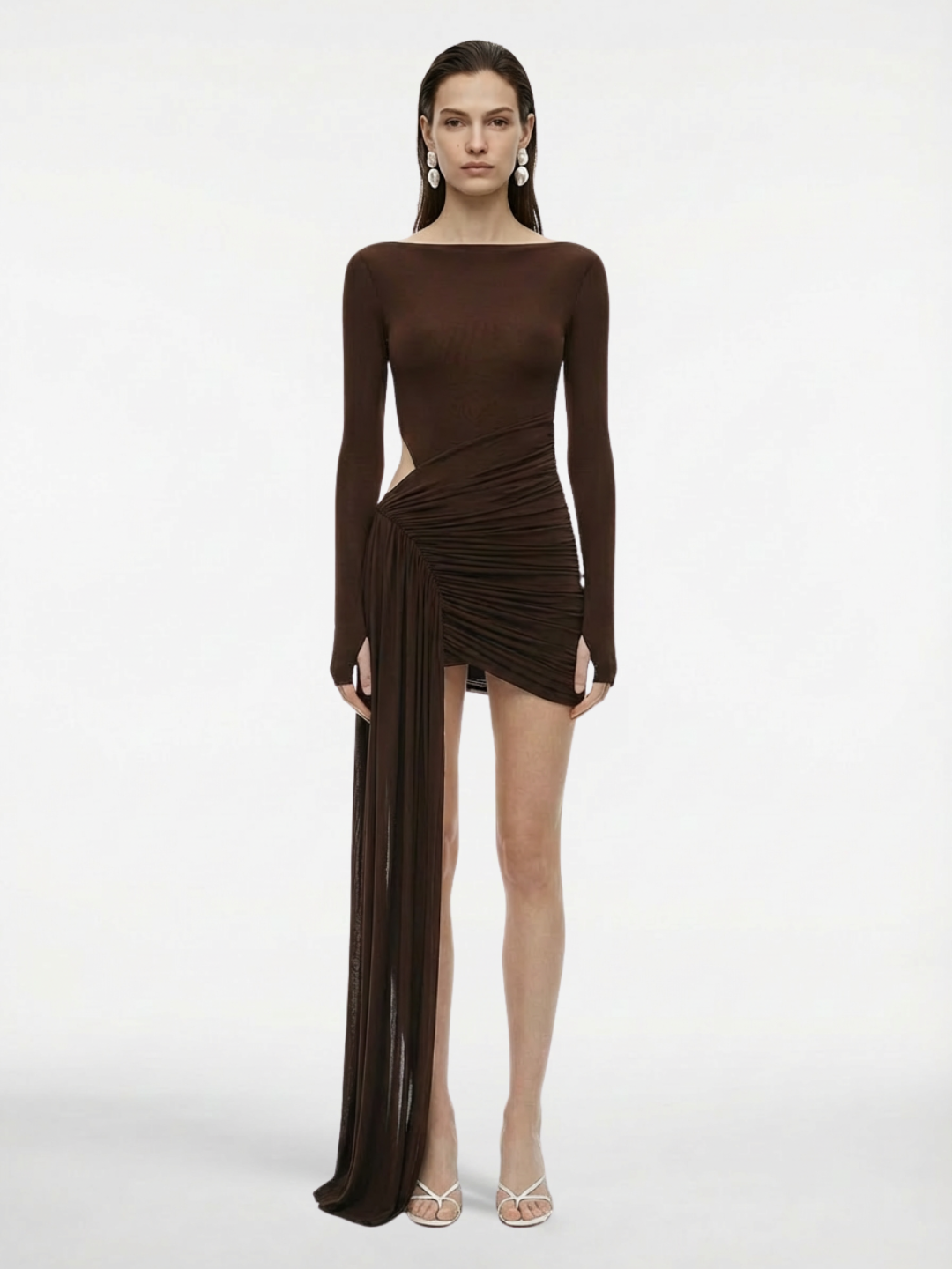 The 'Sari' Long Sleeve Stocking Mini Dress