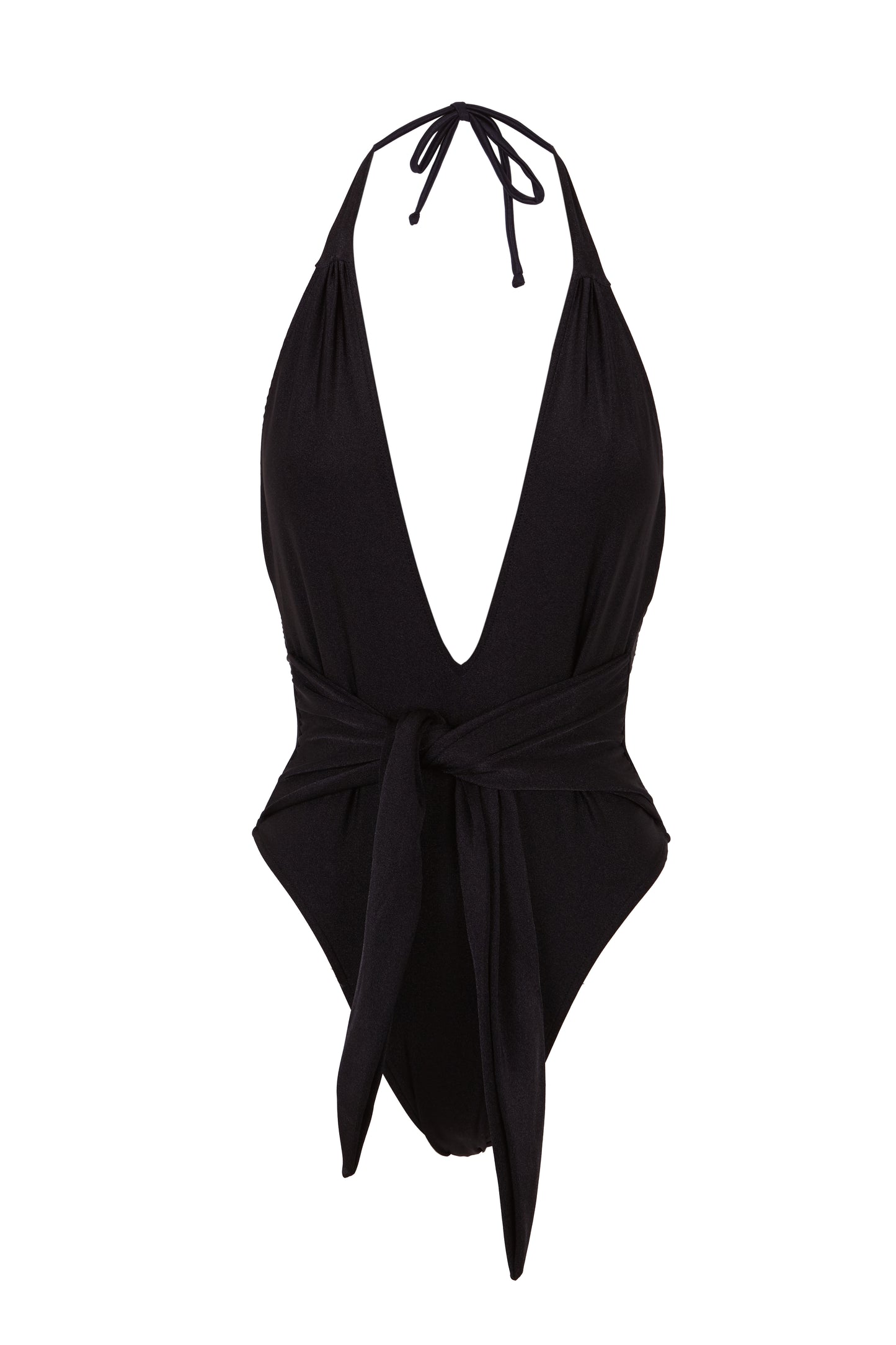 Solid Halterneck Swimsuit