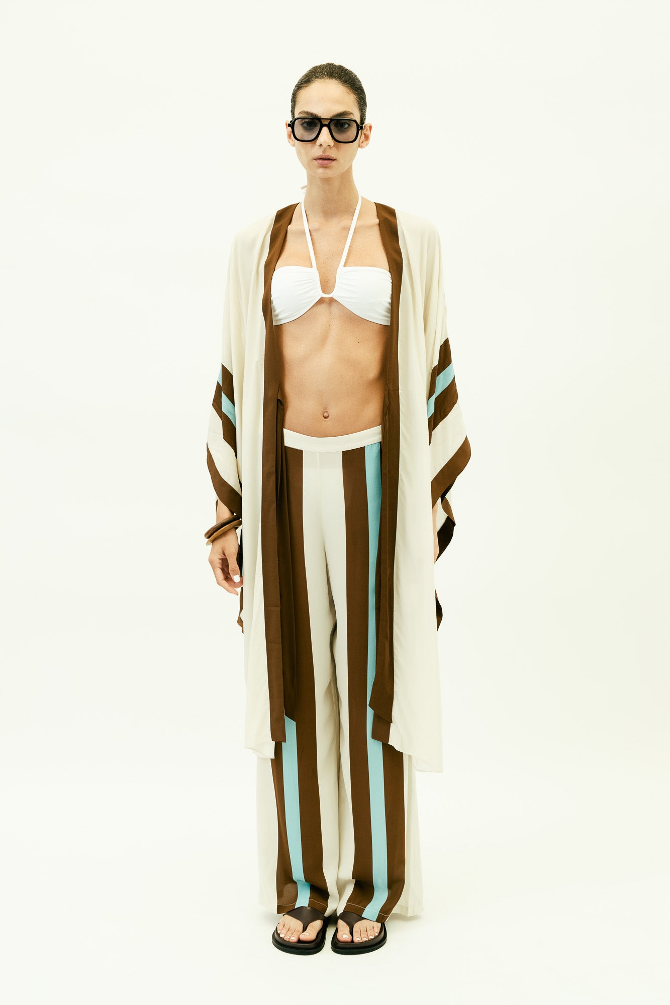 Bold Stripes Wide-Leg Pareo Pants