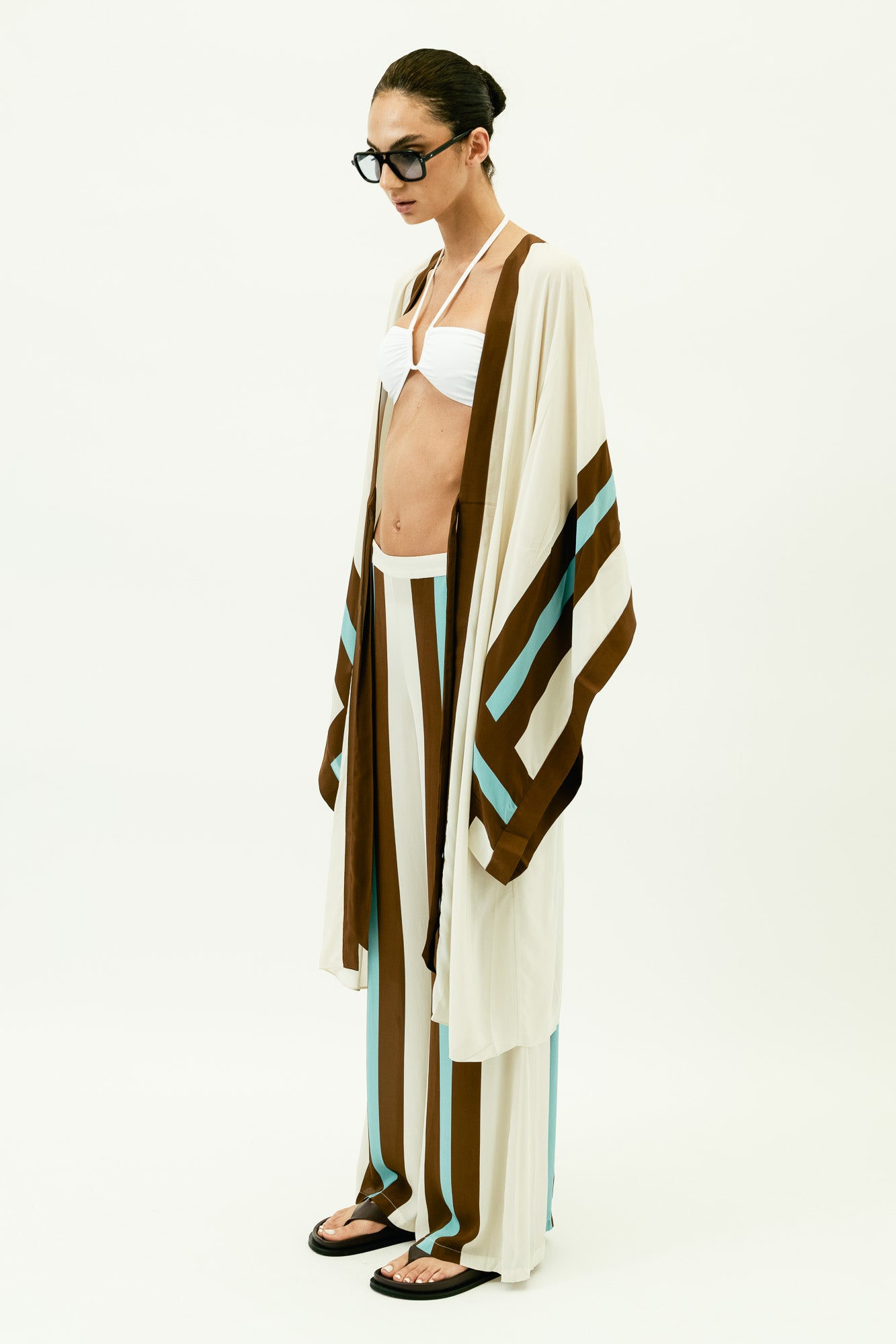 Bold Stripes Wide-Leg Pareo Pants