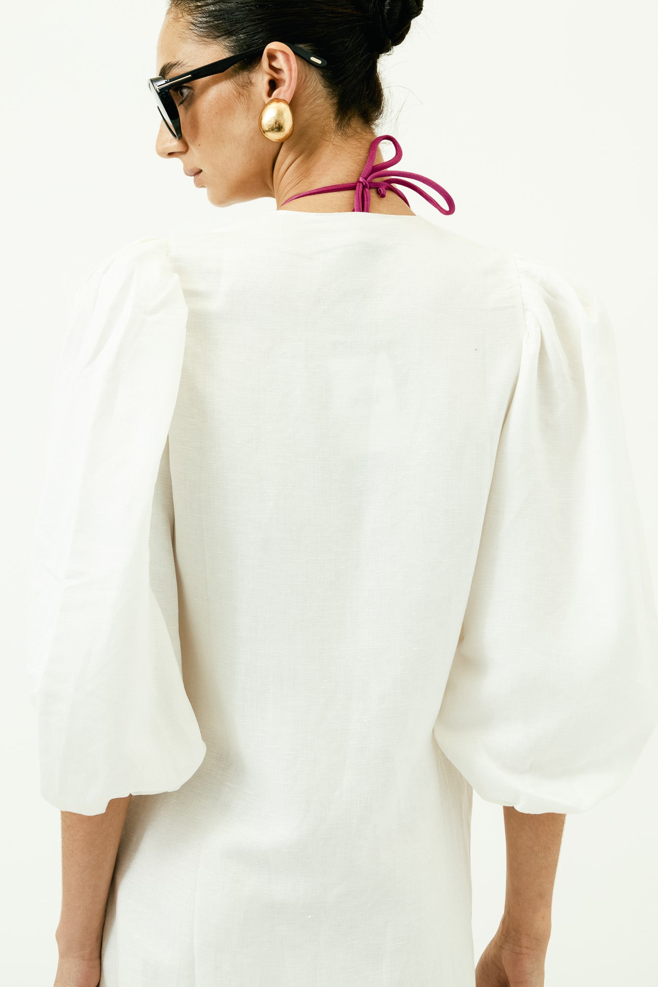 Solid Shirt with Voluminous Sleeves
