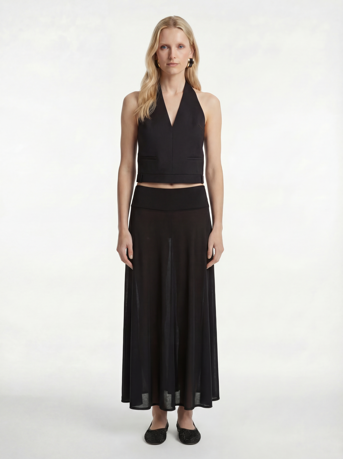 Fluid Jersey Skirt | Black