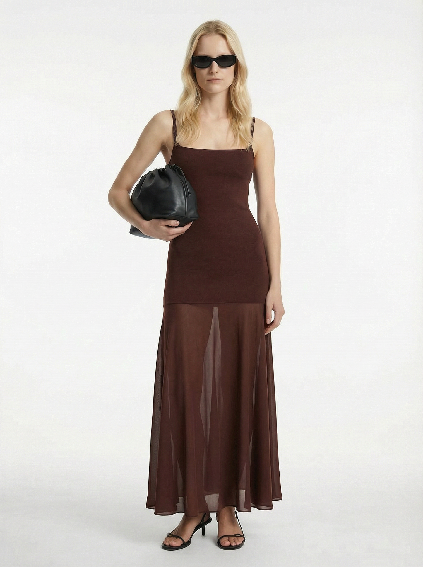 Sheer Silk Circle Hem Dress