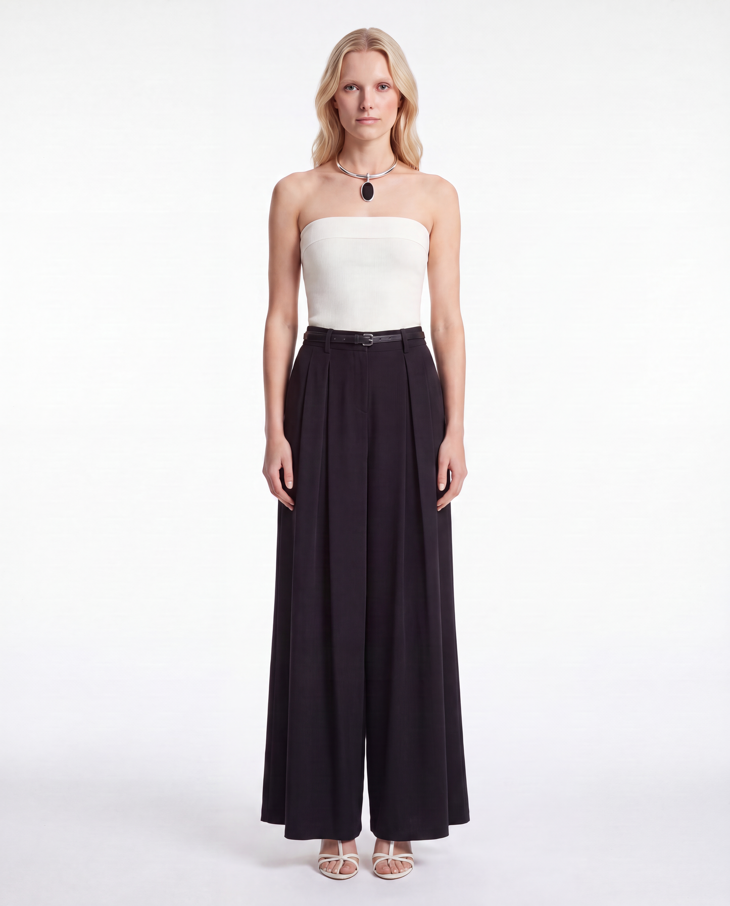 P.A.R.O.S.H Belted Wide-Leg Trouser, view 3