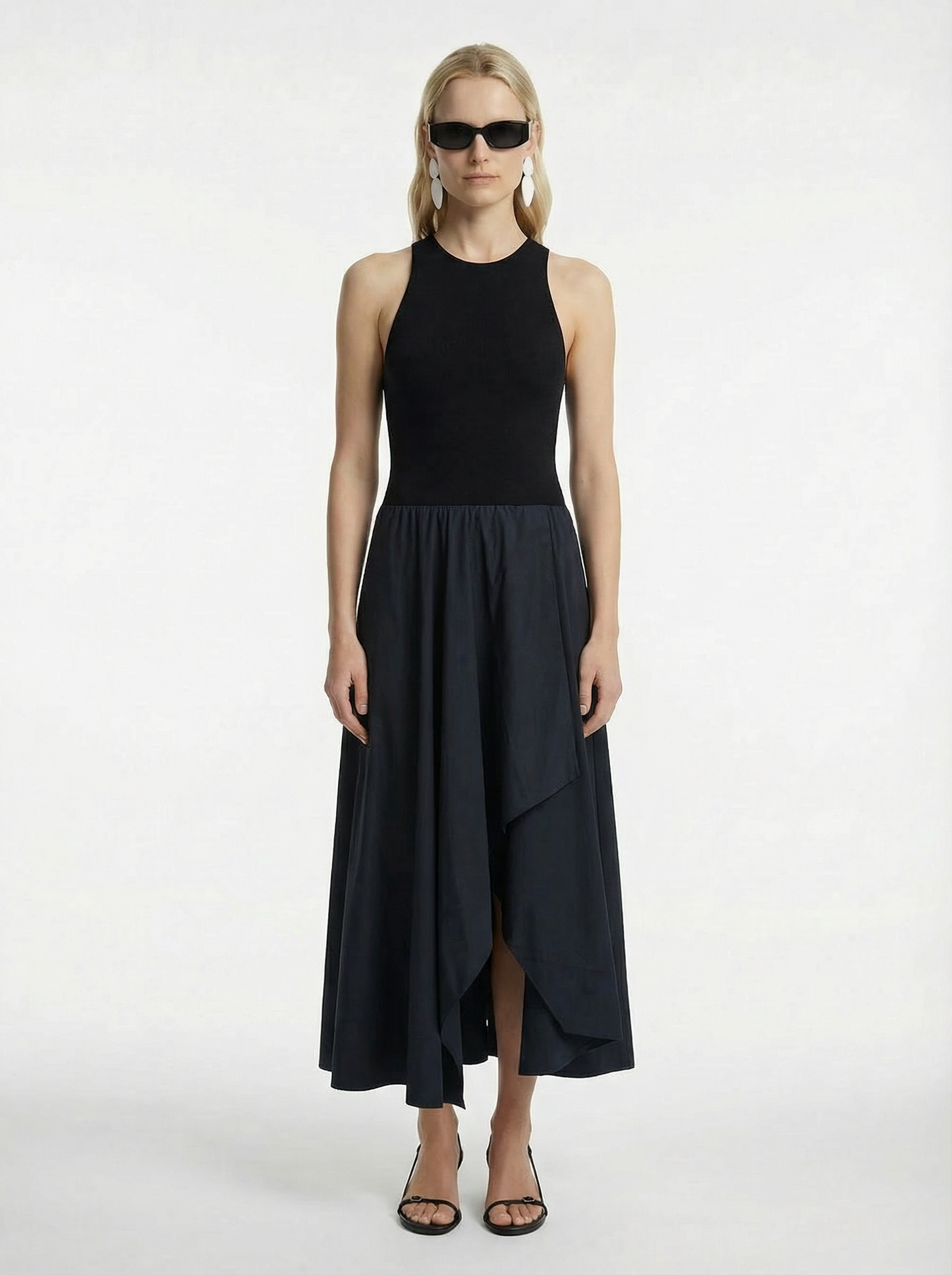 Knit Bodice Asymm Dress