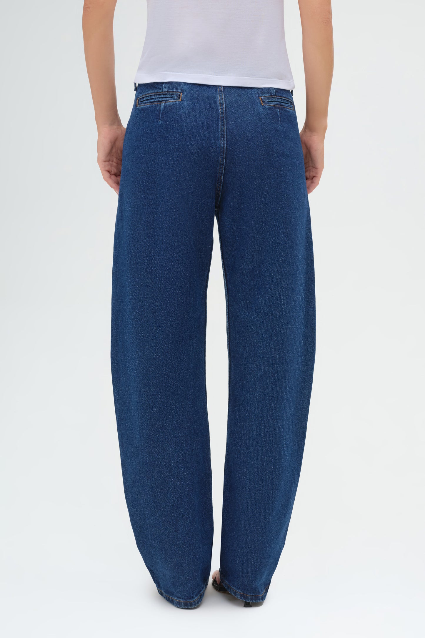 Wide-leg Faded Denim Pants