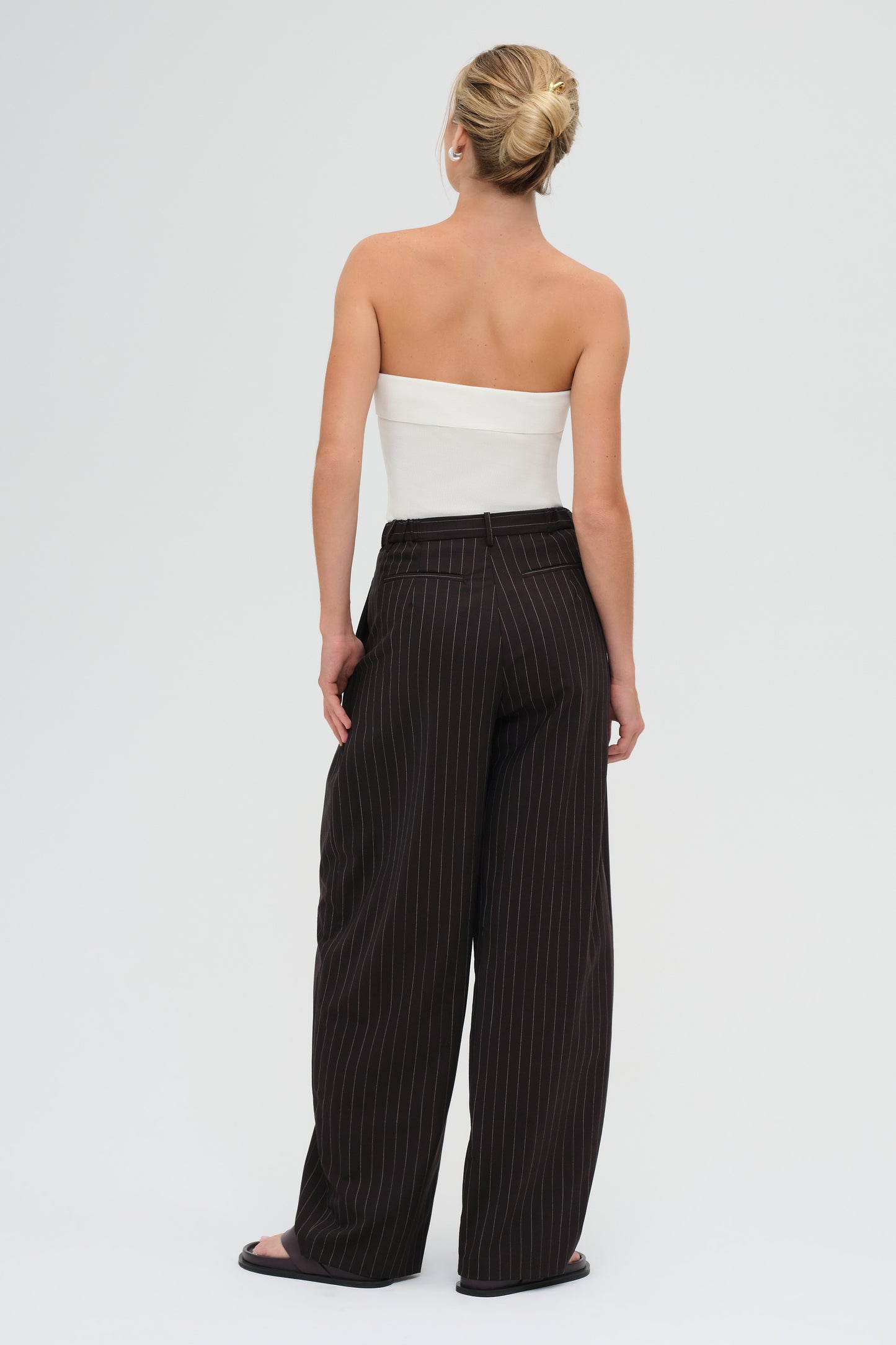 Knit Strapless Top in White