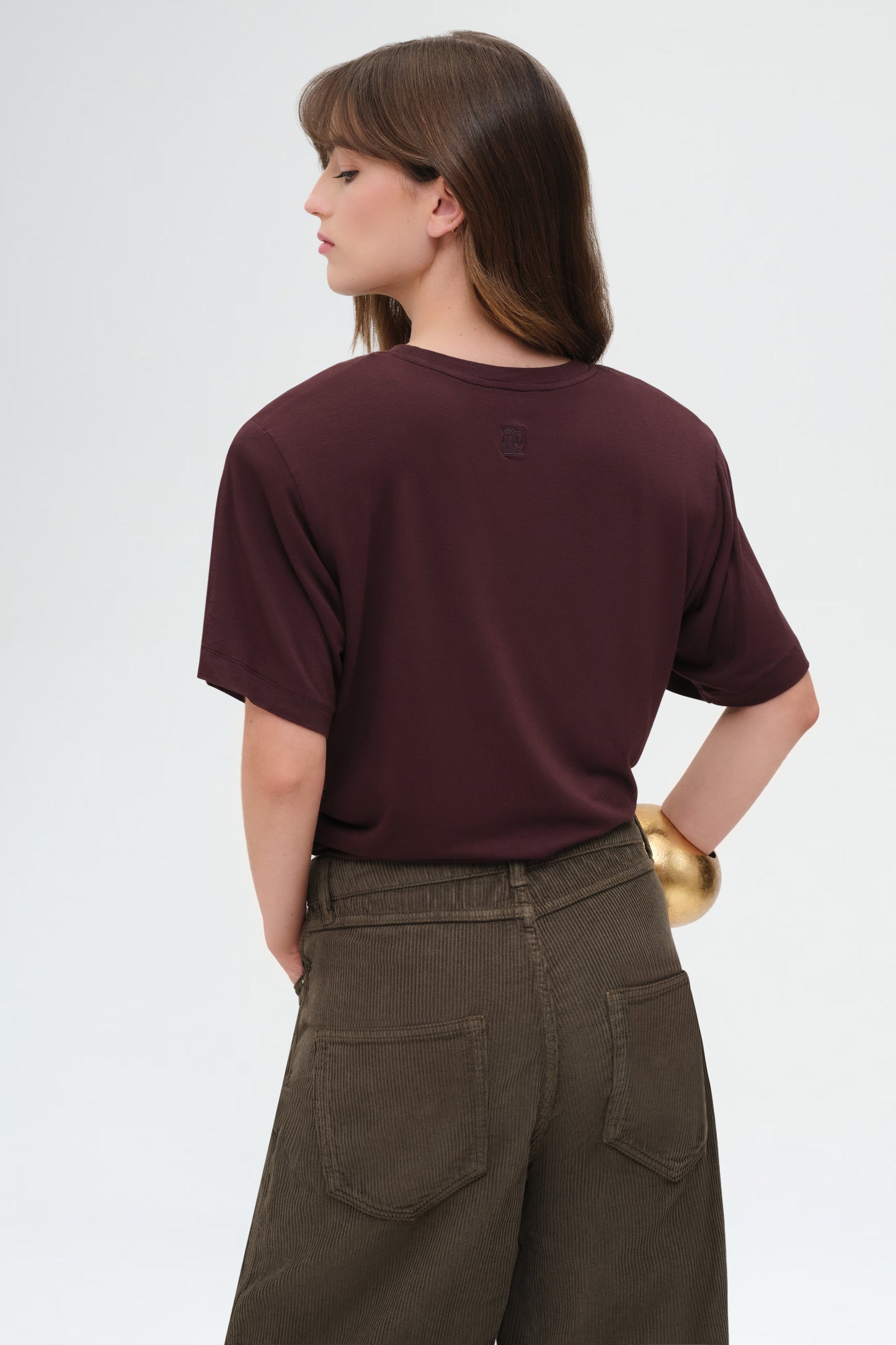 Knotted Jersey T-shirt in Brown