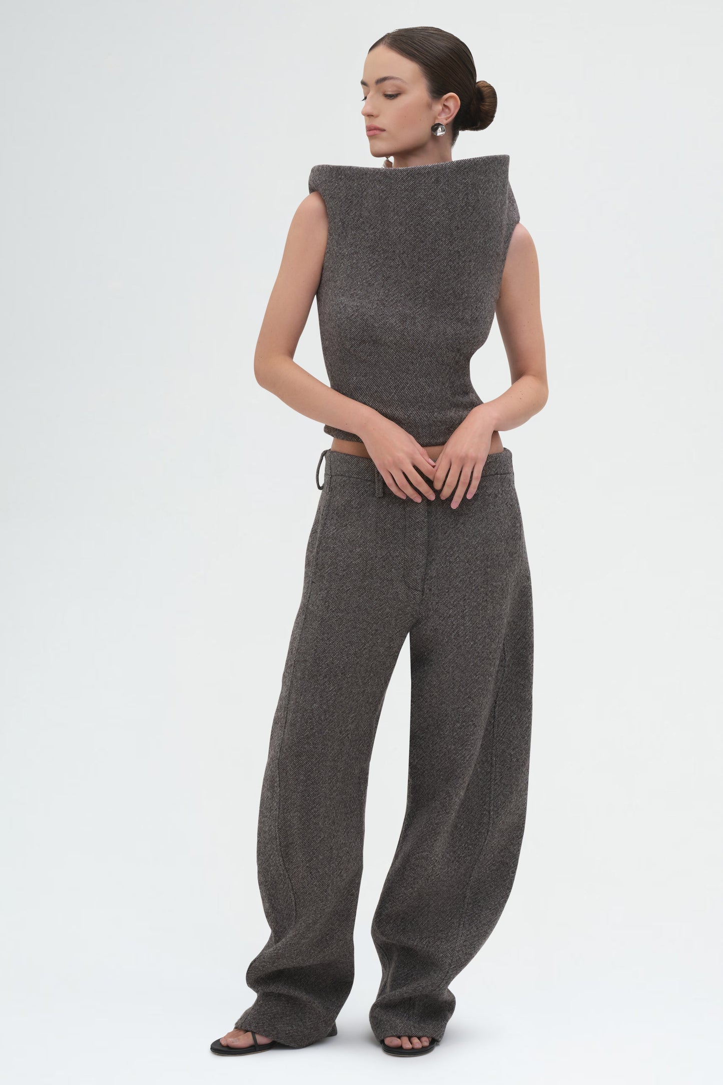 Petal Wool Top in Grey