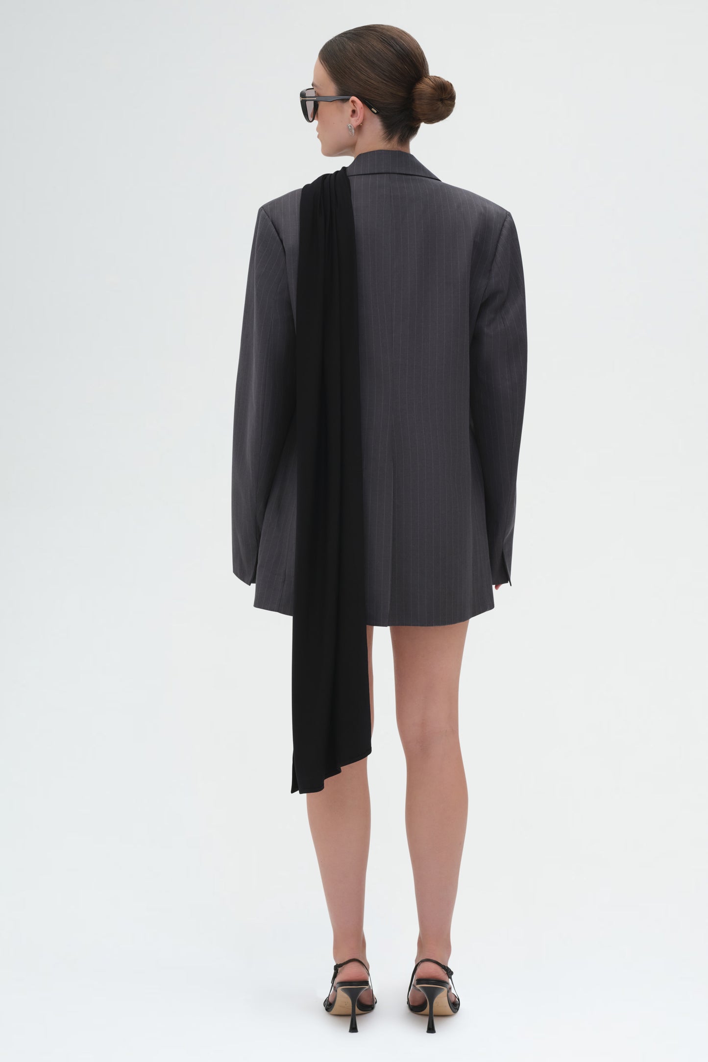 Oversize Blazer in Pinstripe Twill