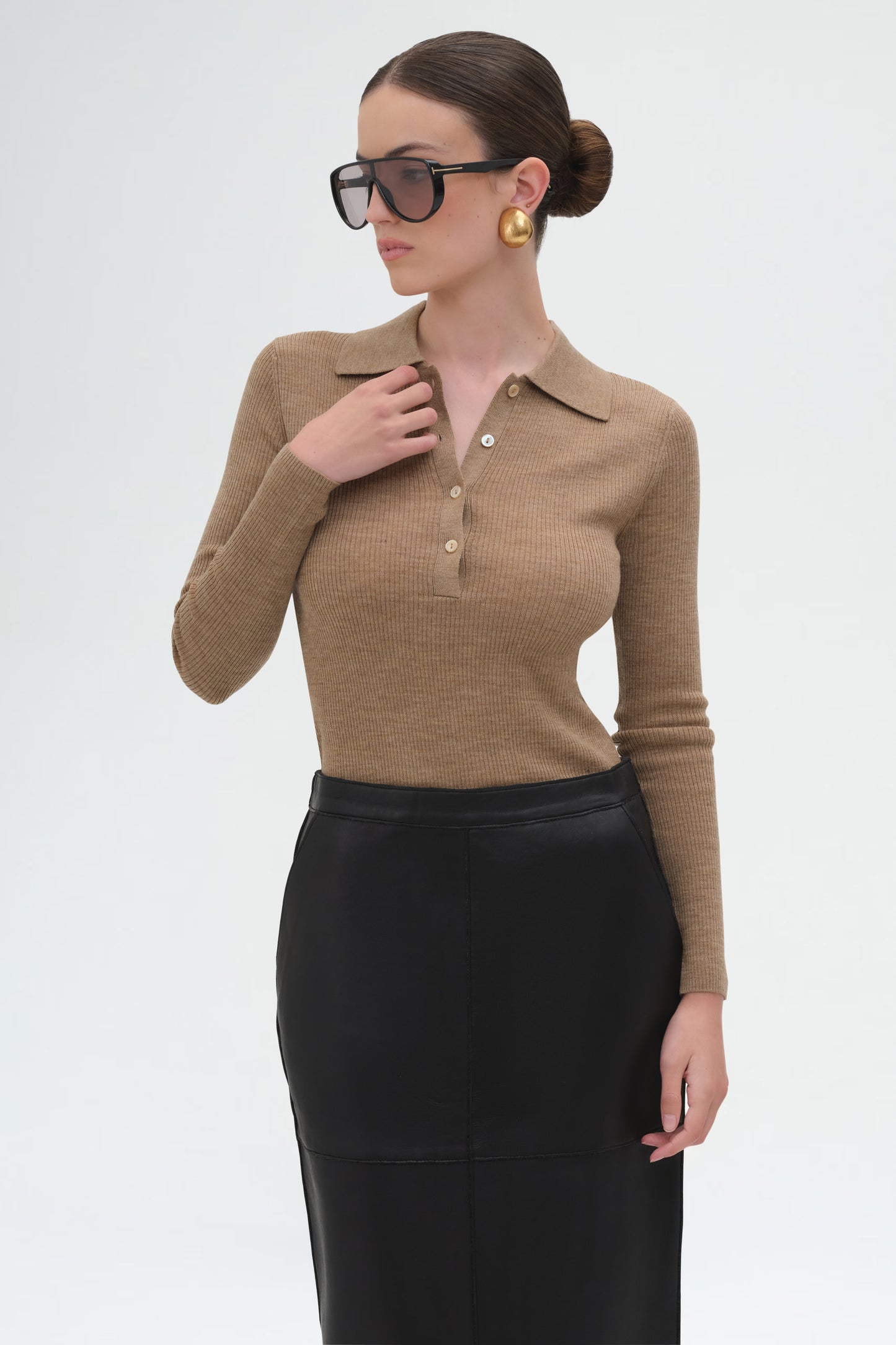 Wool Ribbed Sweater | Cammelo
