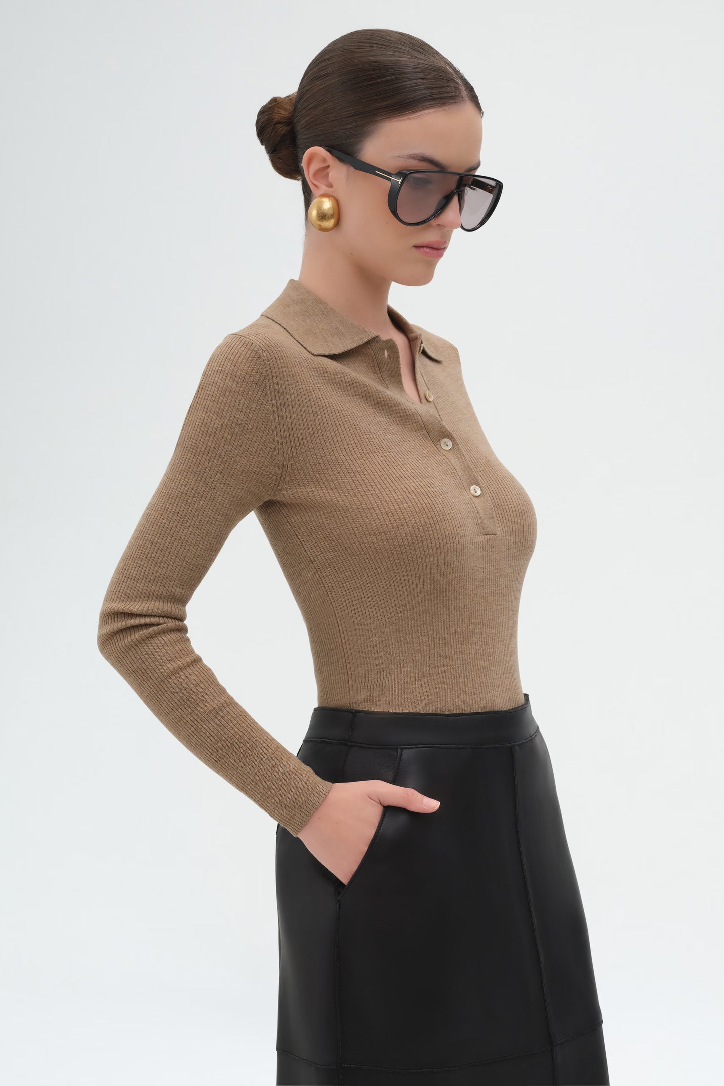 Wool Ribbed Sweater | Cammelo