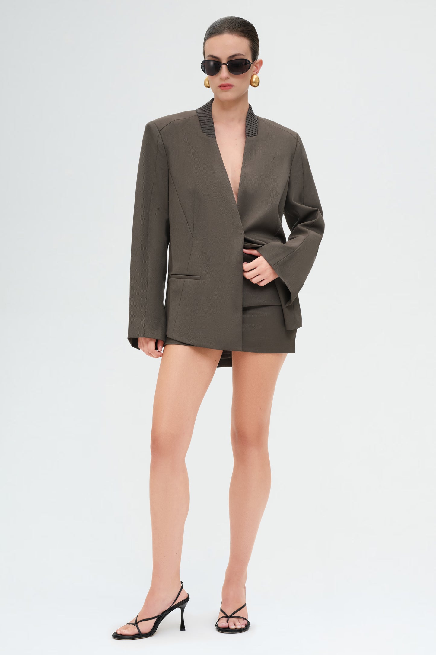 Rib Collar Blazer