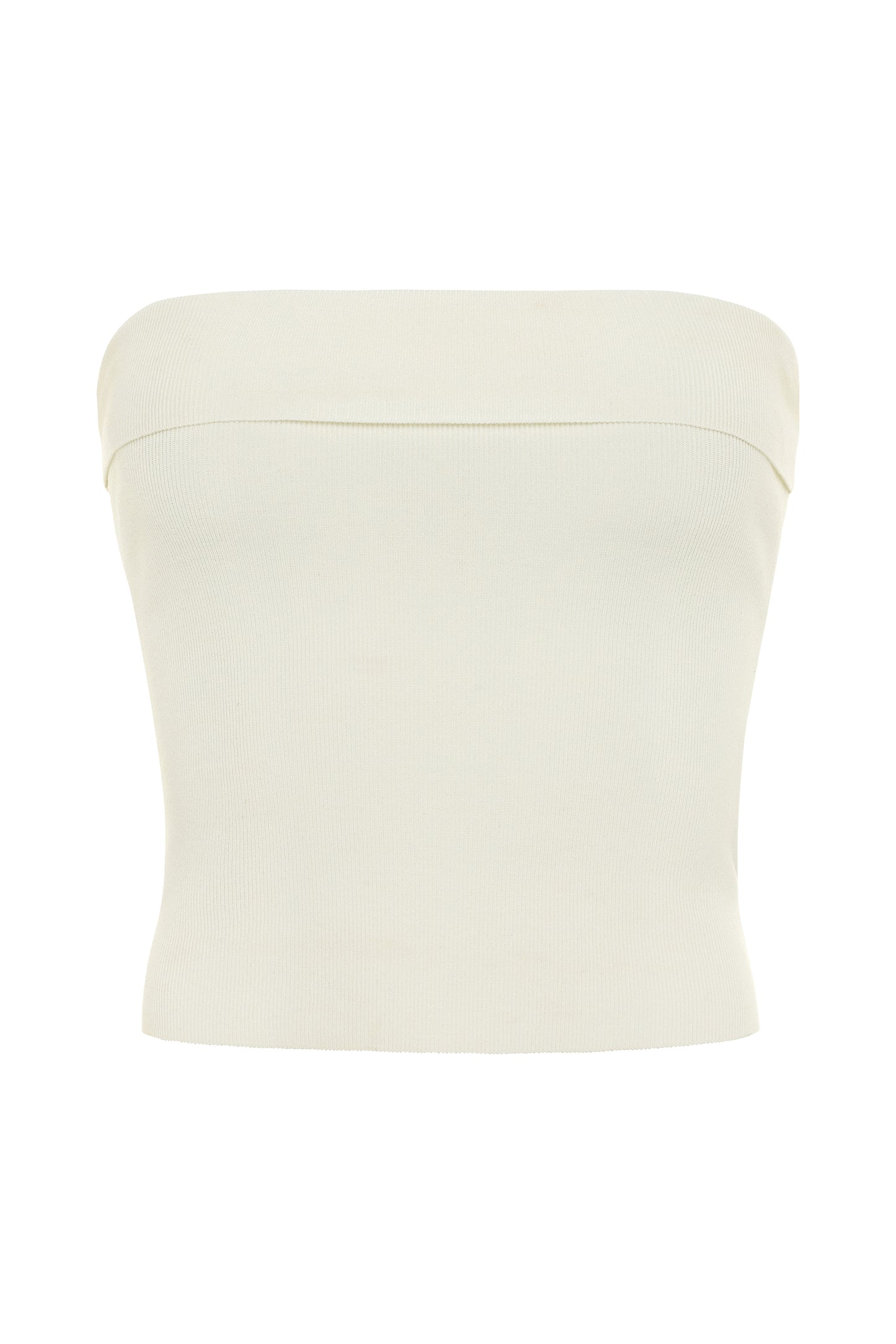 Knit Strapless Top in White
