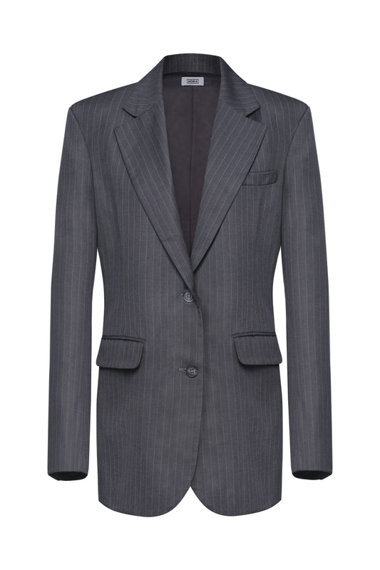 Oversize Blazer in Pinstripe Twill