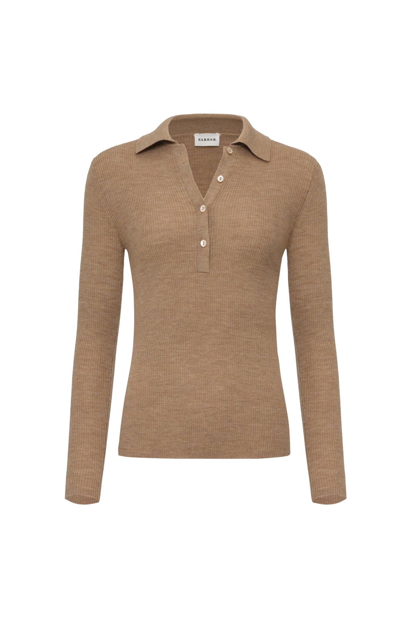 Wool Ribbed Sweater | Cammelo