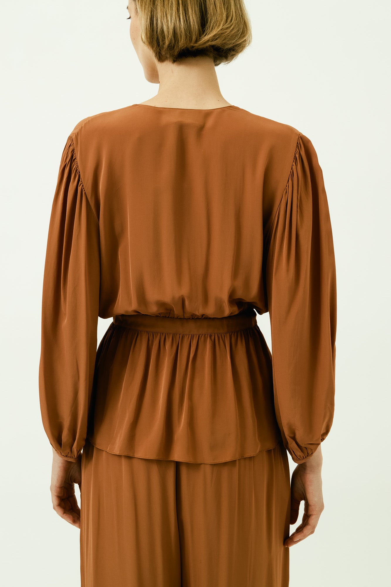 Solid Voluminous Sleeves Shirt