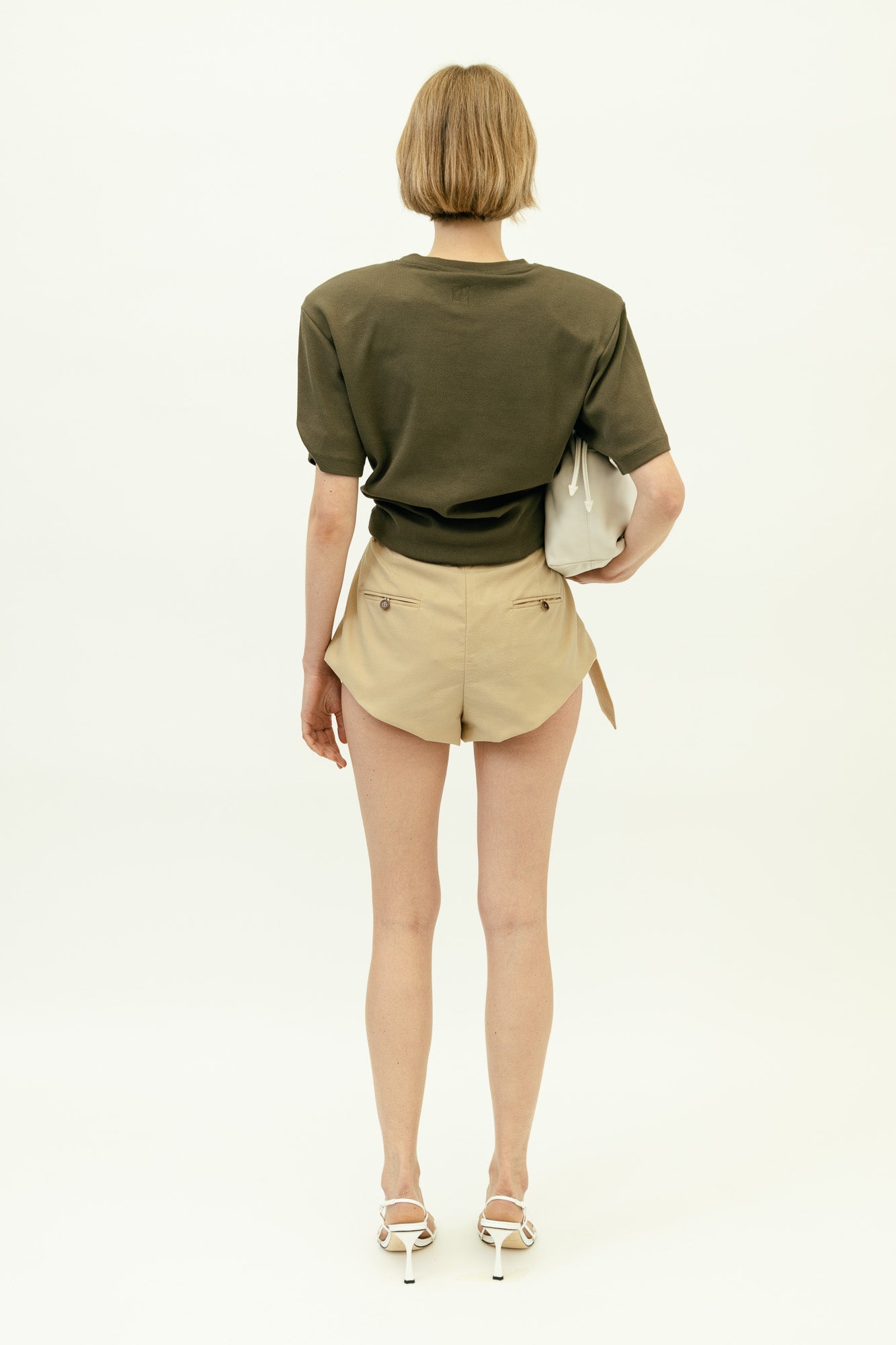 Knotted T-shirt in Khaki