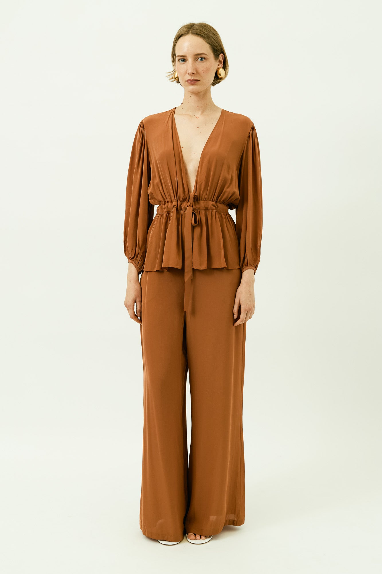 Solid Wide-Leg Pants
