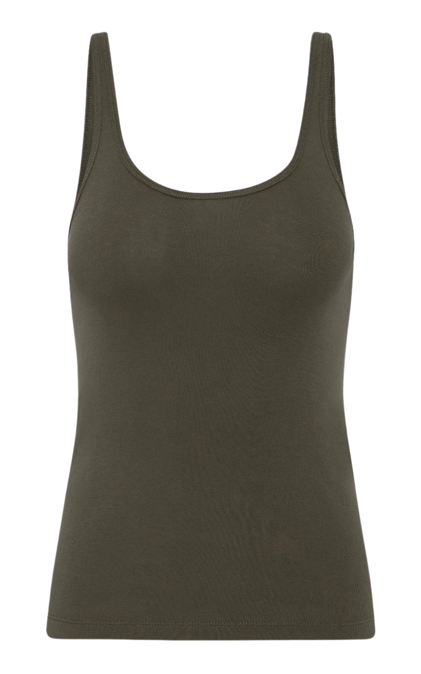Khaki tank top on a white background