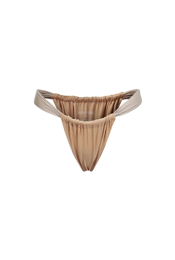 Ana de Bretaña Bikini Bottom in Light Brown Silver Gray