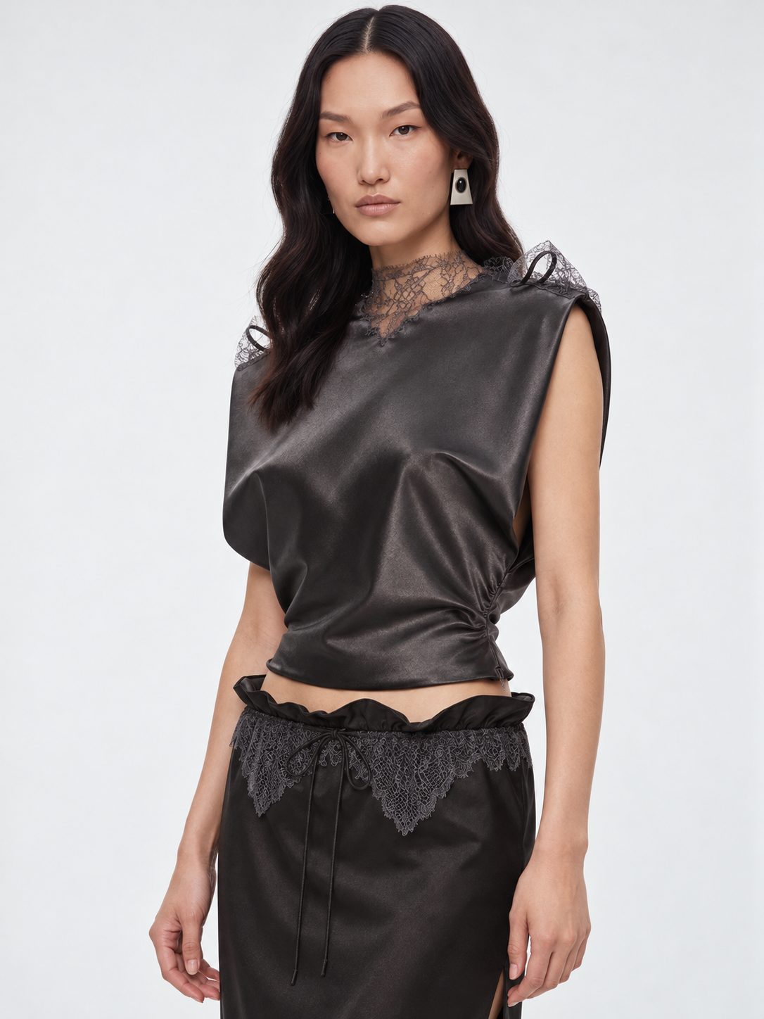 Anais Sateen Lace Top