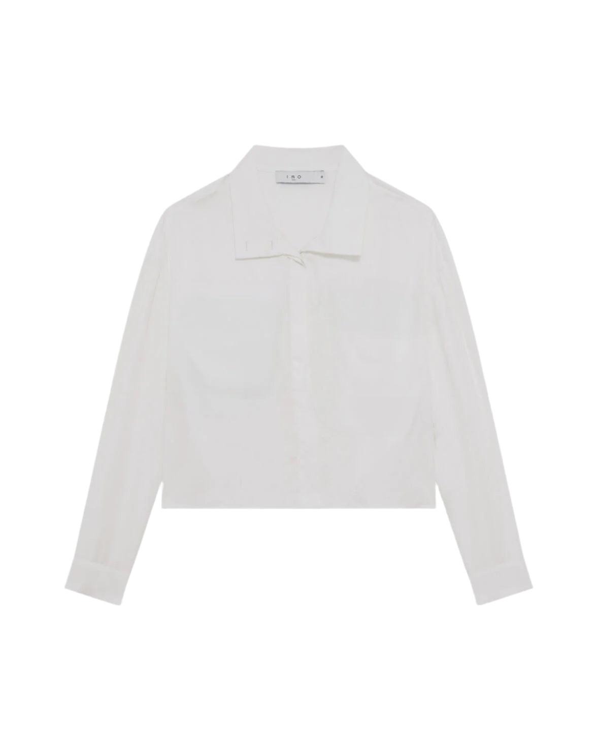 White blouse with a bow detail on a white background