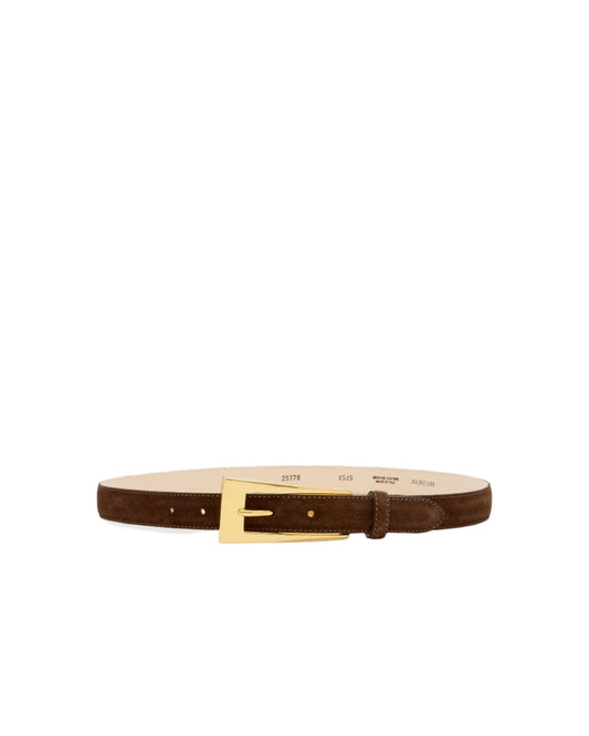 No. 10 Belt | Chocolate Suede/Gold