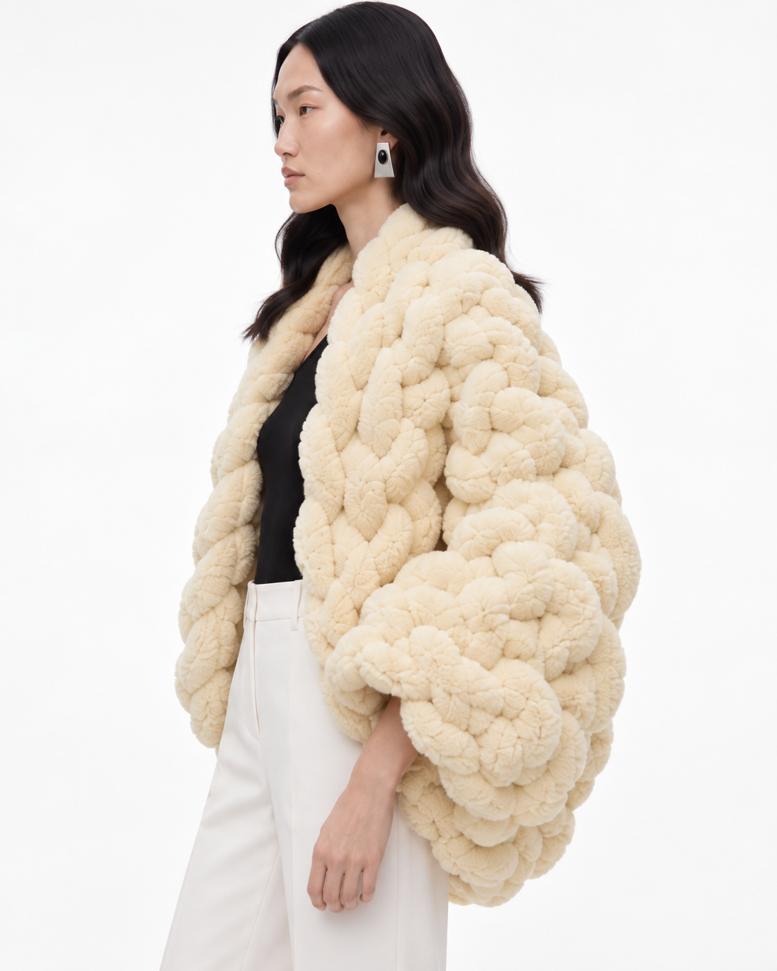 Braid Coat in Ivory