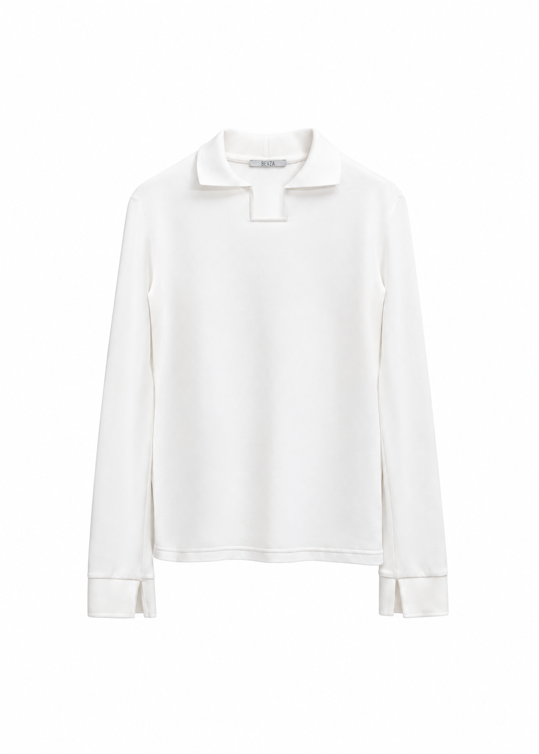 Square Neck Longsleeve in White