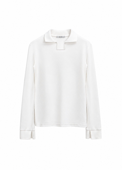 Square Neck Longsleeve in White
