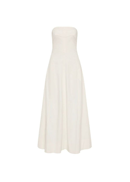 Sculpted Cotton Strapless Dress