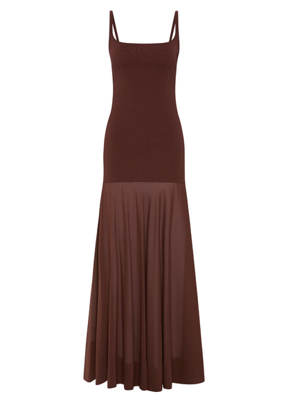 Sheer Silk Circle Hem Dress