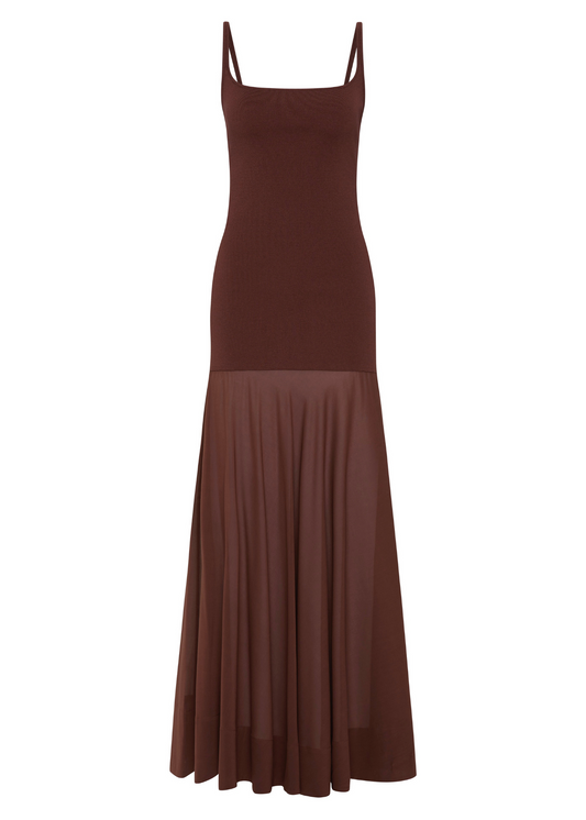 Sheer Silk Circle Hem Dress