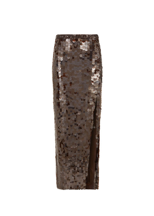 Sequined pencil skirt on a white background