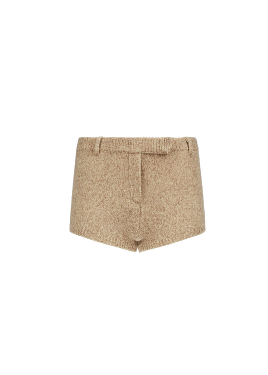 Beige shorts on a white background