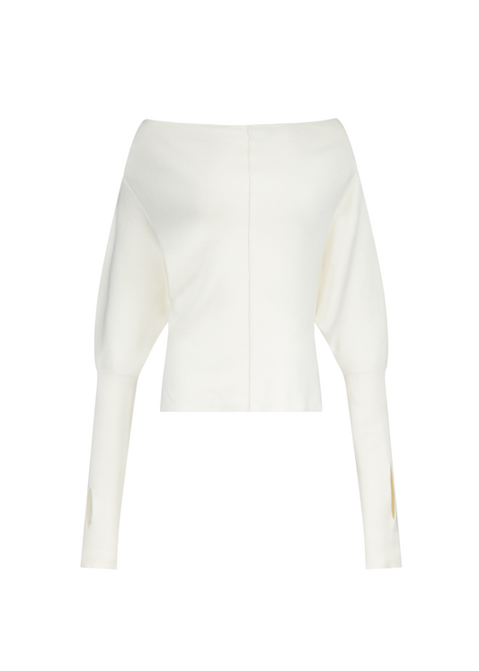 Off Shoulder Seam Long Sleeve Top