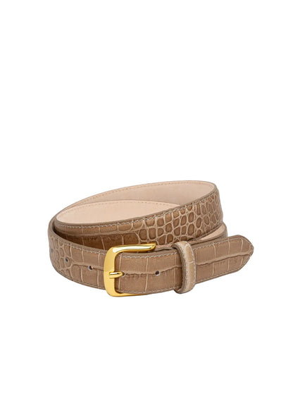 No. 4 Belt | Etoupe Croc/Gold