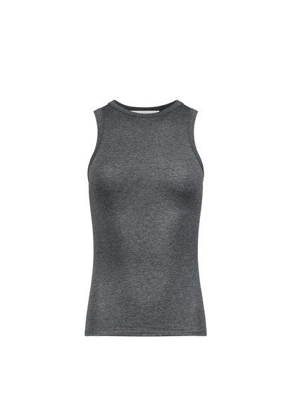 Gray sleeveless shirt on a white background