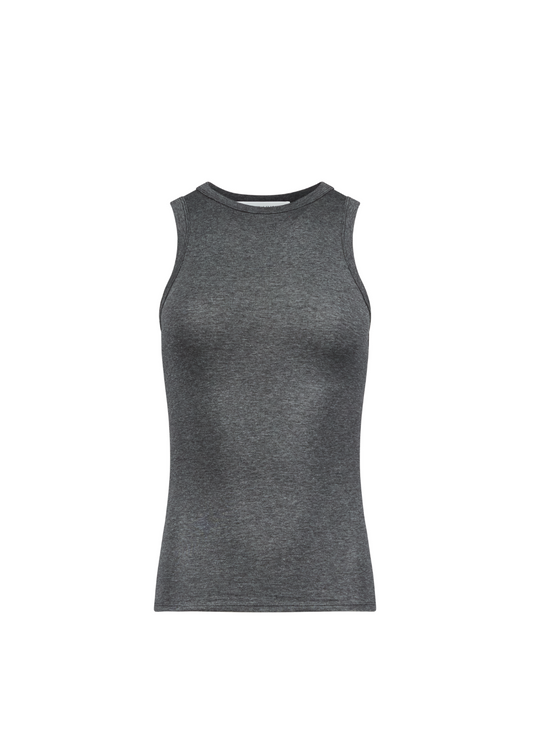 Gray sleeveless shirt on a white background