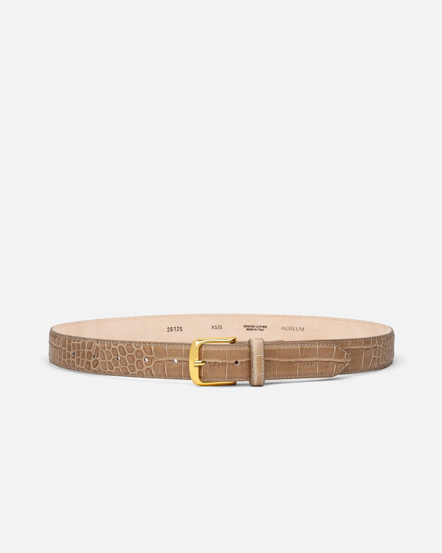 No. 4 Belt | Etoupe Croc/Gold