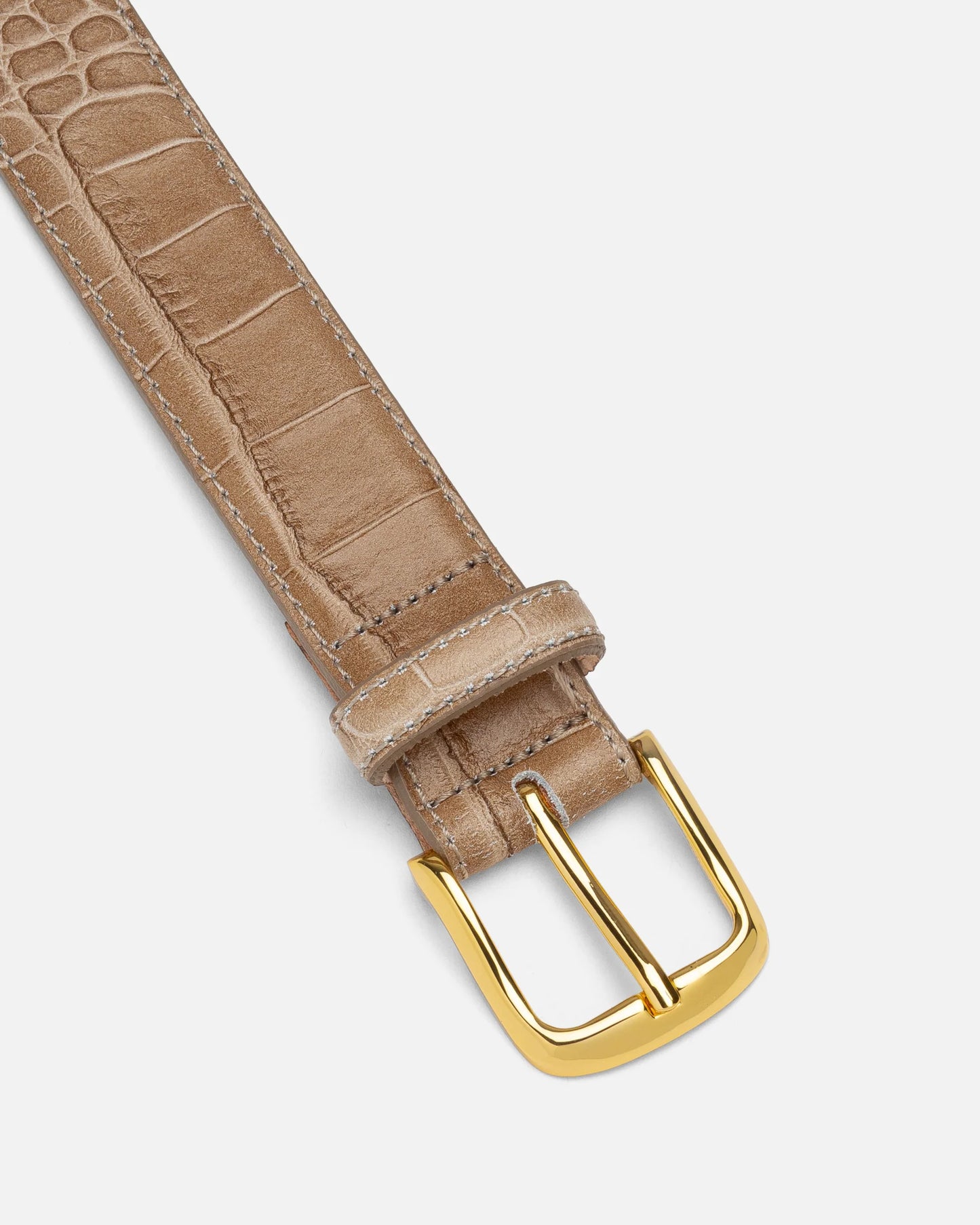 No. 4 Belt | Etoupe Croc/Gold