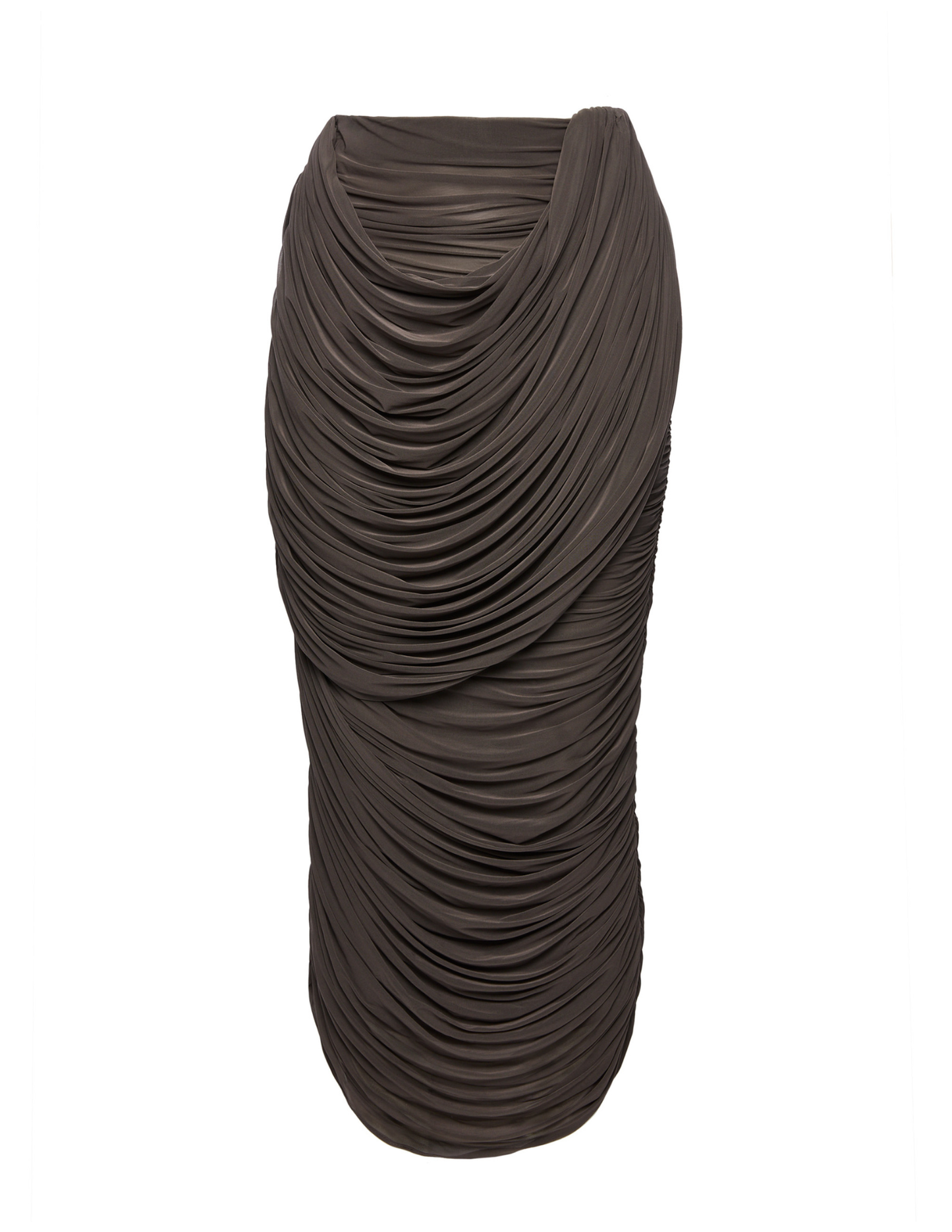 Draped Silk Midi Skirt