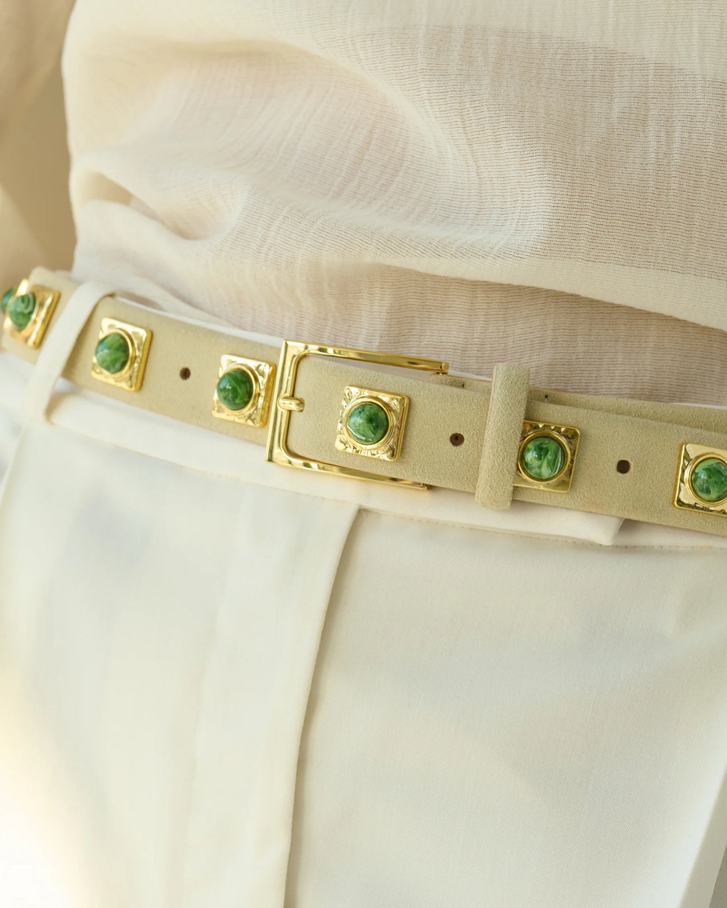 No. 2 Belt | Oat/Green
