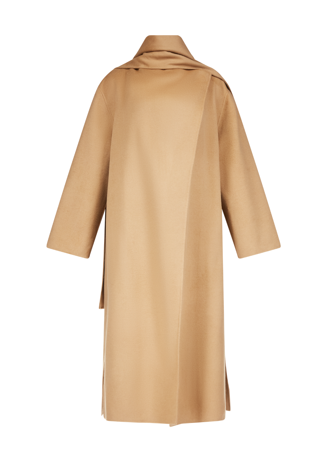 Beige overcoat on a white background