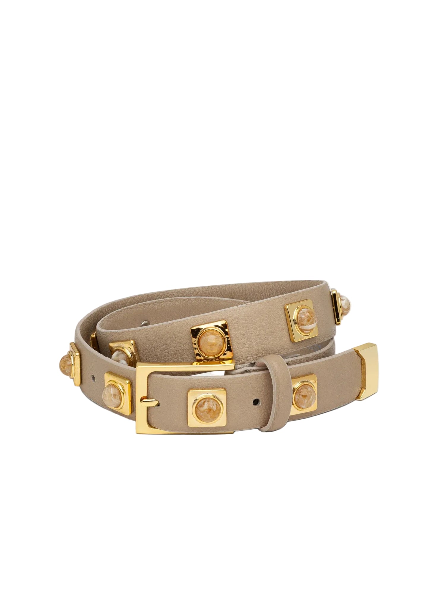 No. 2 Belt | Taupe/Gold