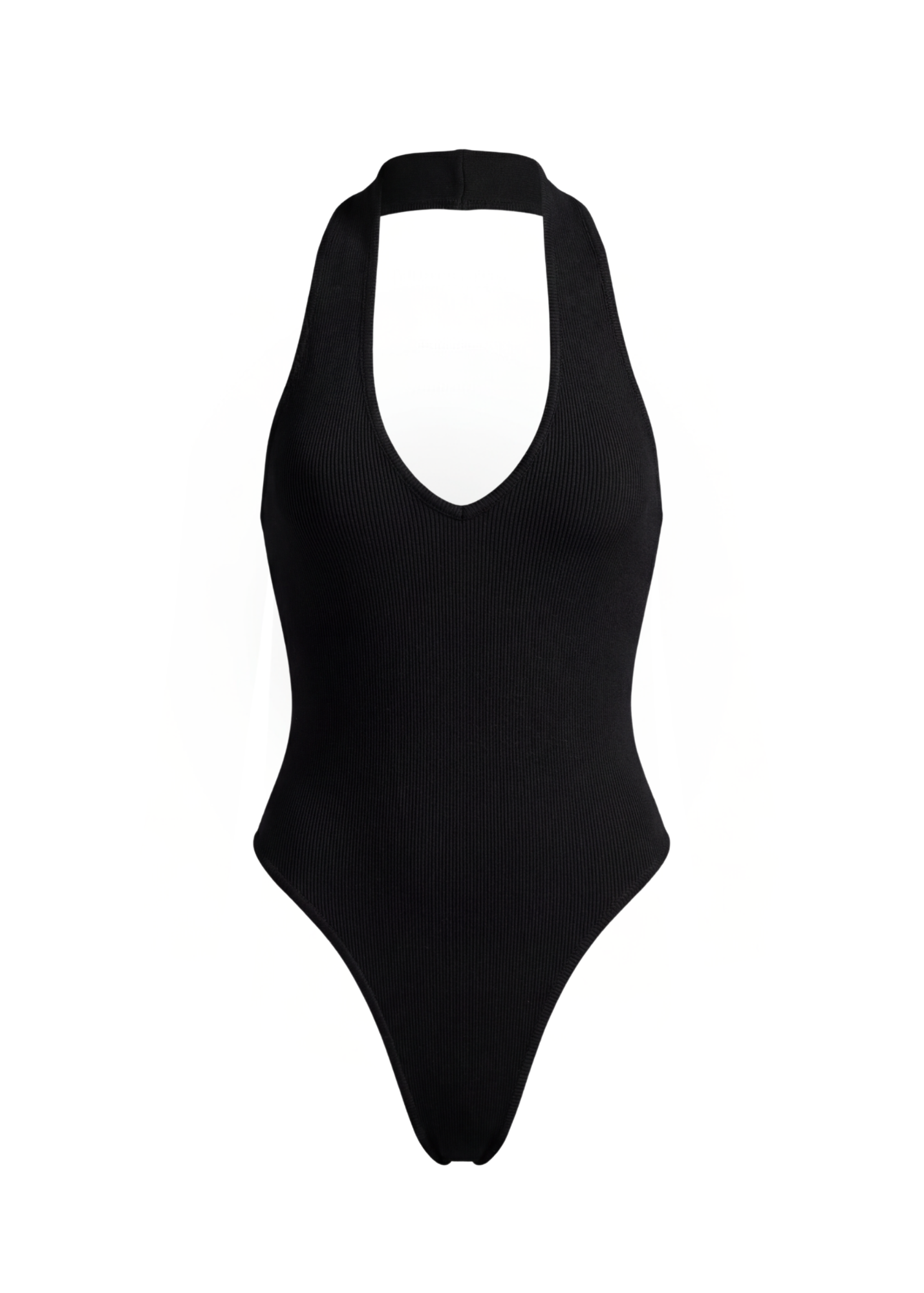 Black bodysuit on a white background