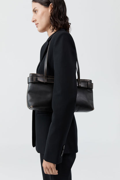 Brushed Belt Detail Baguette